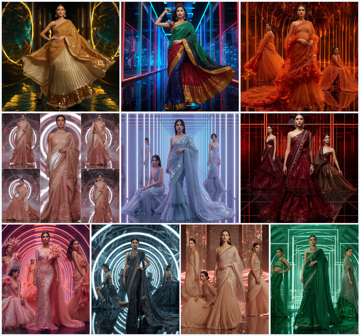 10+ Digital Print Satin Fancy Saree AI Prompts for Cinematic Fashion Feeds using ChatGPT, Grok, and Gemini - Main Thumbnail