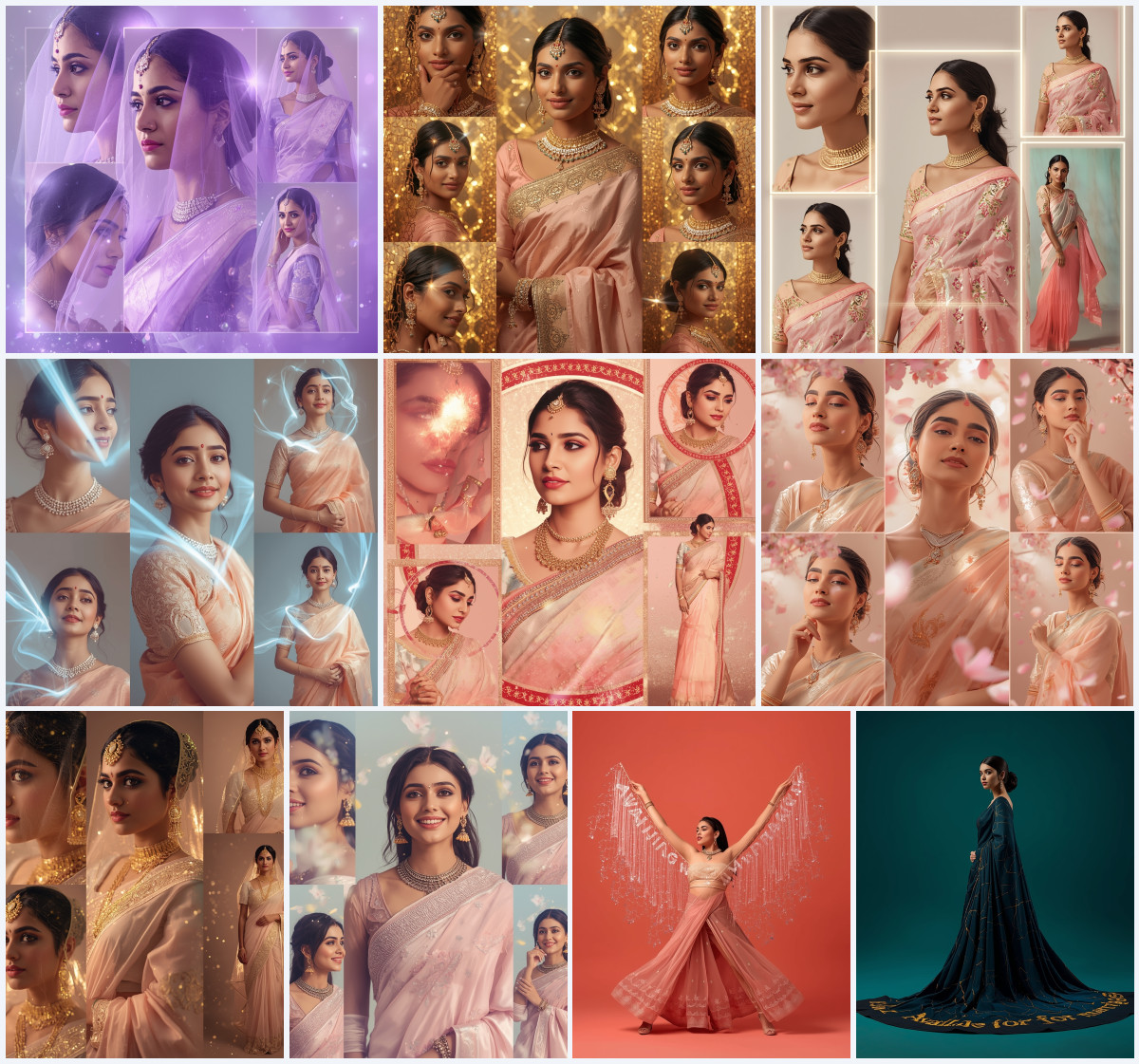 10+ Feather Pallu Accent Modern Saree AI Prompts for High-Fashion Photography via Gemini, Grok, and ChatGPT