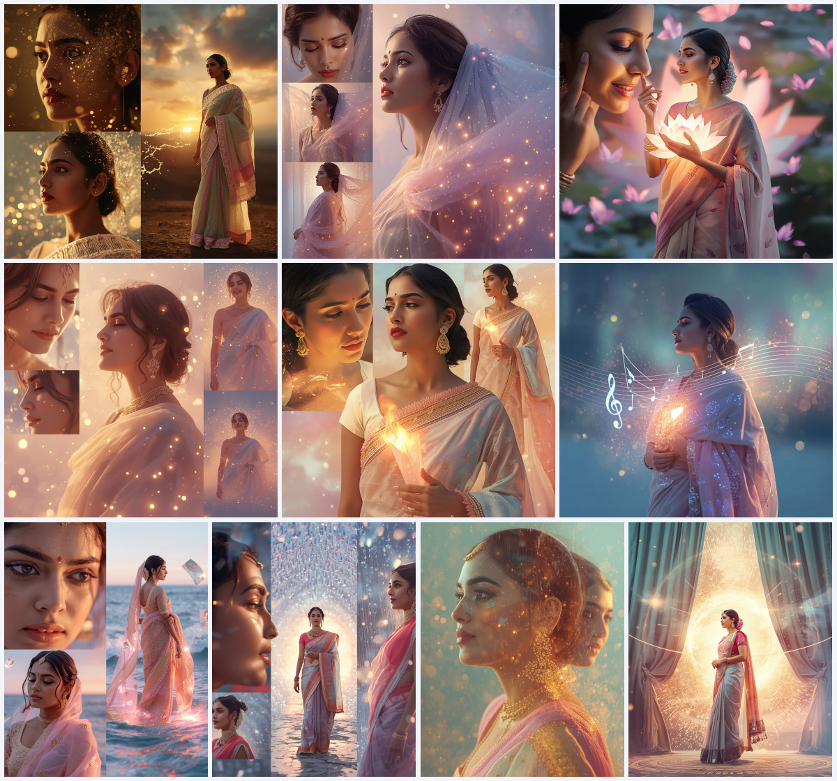 10+ Next Level AI Prompts for Girls to Create Beautiful Saree Photos with Dreamy Lighting and Elegant Poses - Main Thumbnail