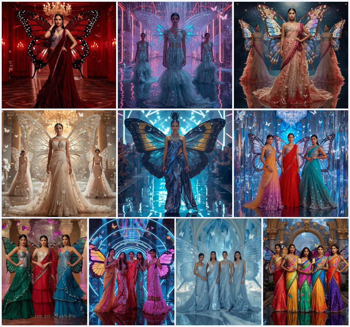 10+ Obsidian Night Butterfly Saree AI Prompts to Create Dark Glam Mysterious Fashion Portraits - Main Thumbnail