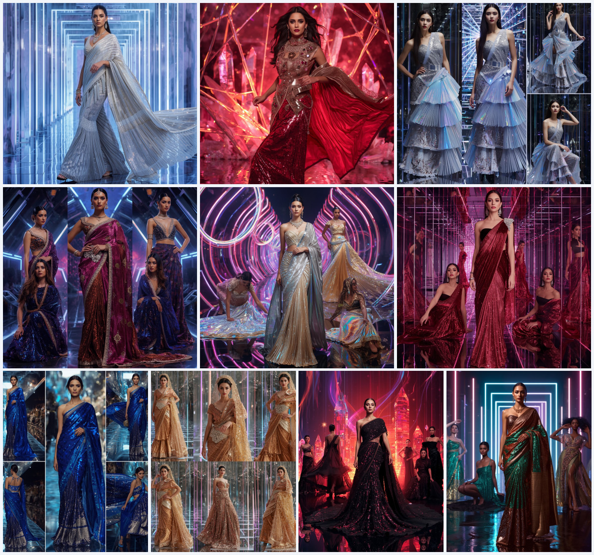 10+ Ruffle Georgette Fancy Saree AI Prompts for Dynamic Motion Visuals via Gemini, Grok, and ChatGPT - Main Thumbnail