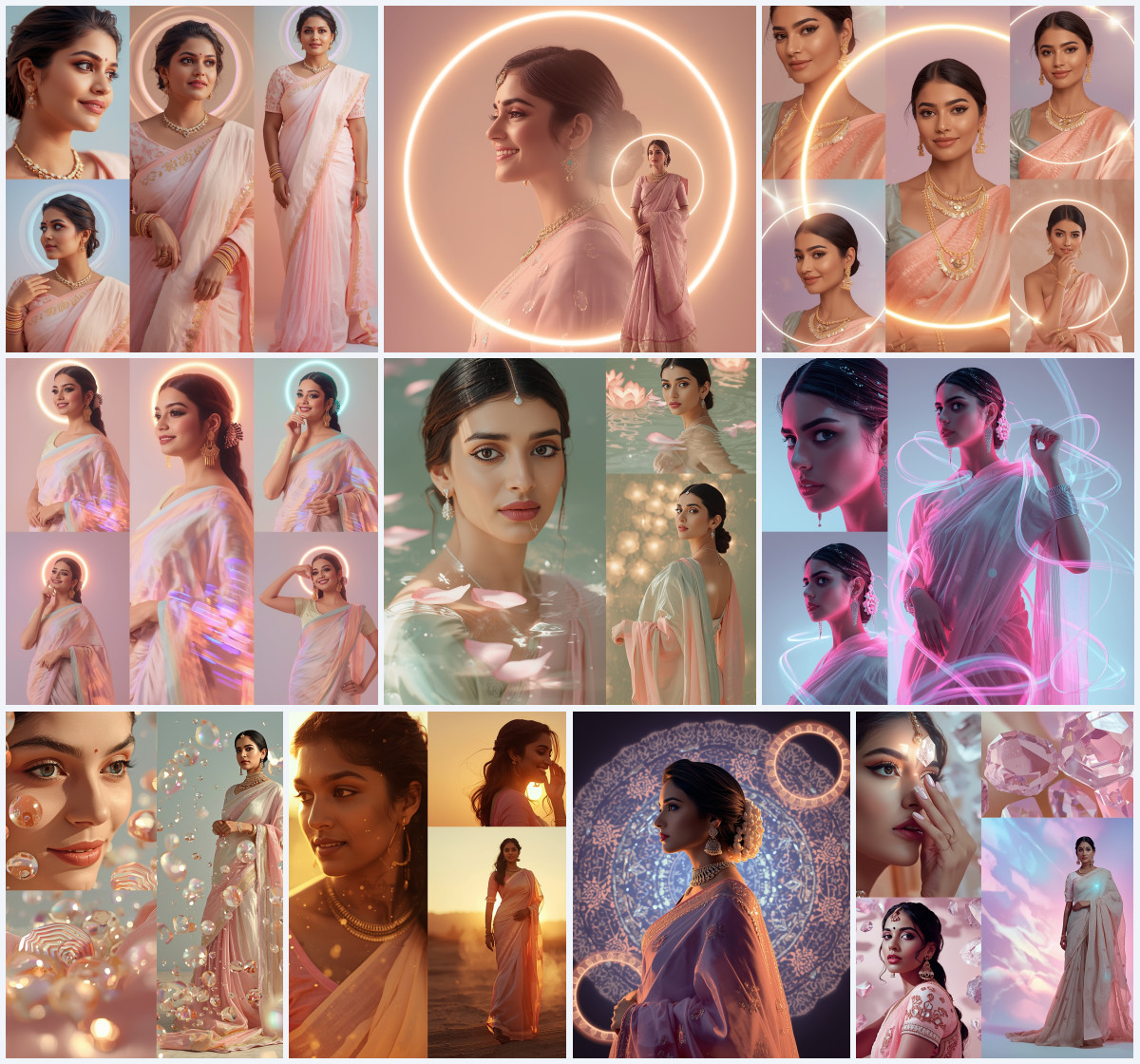 10+ Saree AI Prompts to Create Ultra Realistic Ethnic Photos with Cinematic Lighting and Professional Detail
