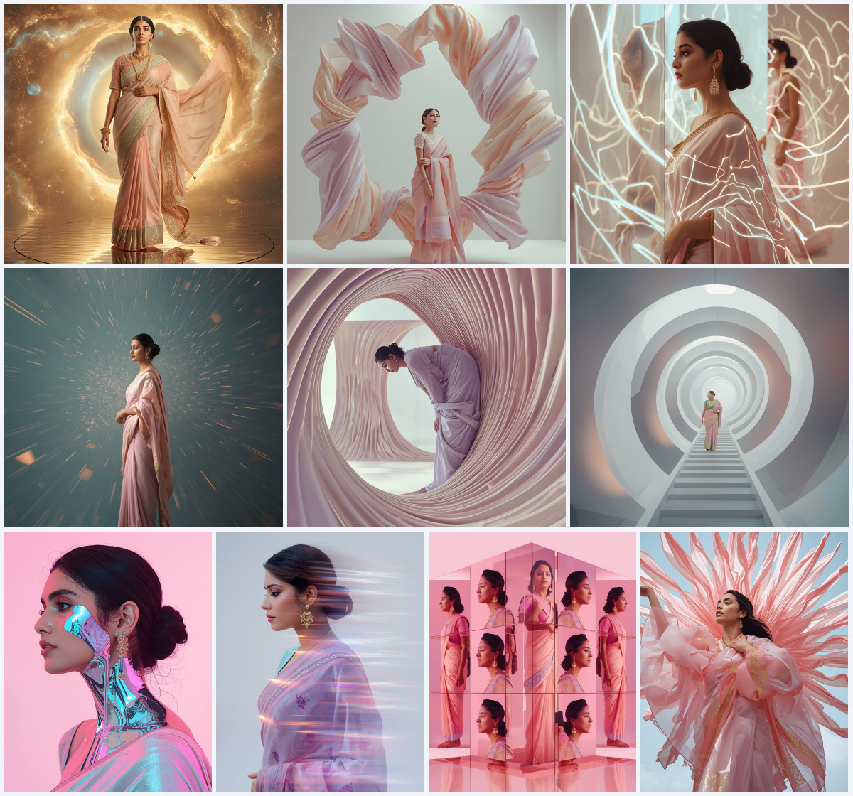 10+ Stunning AI Prompts for Girls to Create Soft Glam Saree Portraits with High Detail and Premium Look