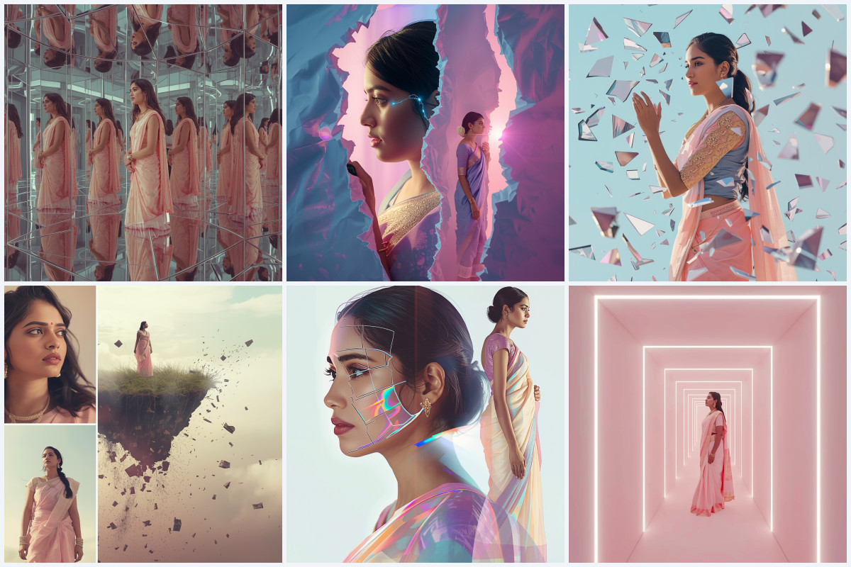 6+ Unique AI Prompts for Women to Generate Modern Saree Photos with Minimal Background and Clean Aesthetic Style