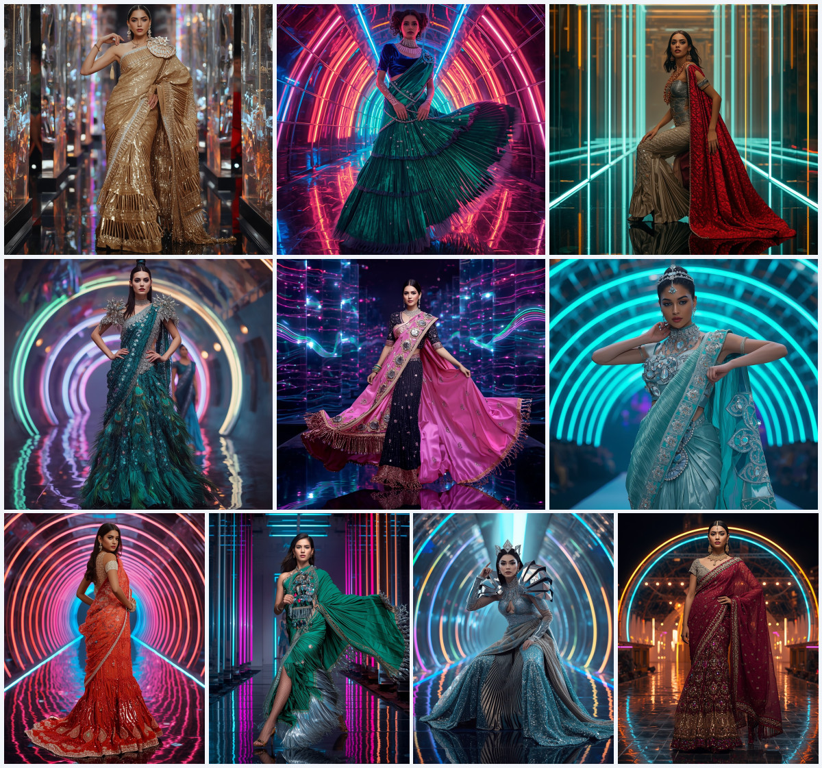 Essential Trending Prompt crafting innovative holographic laser cut vinyl saree styles for modern lookbooks - Main Thumbnail