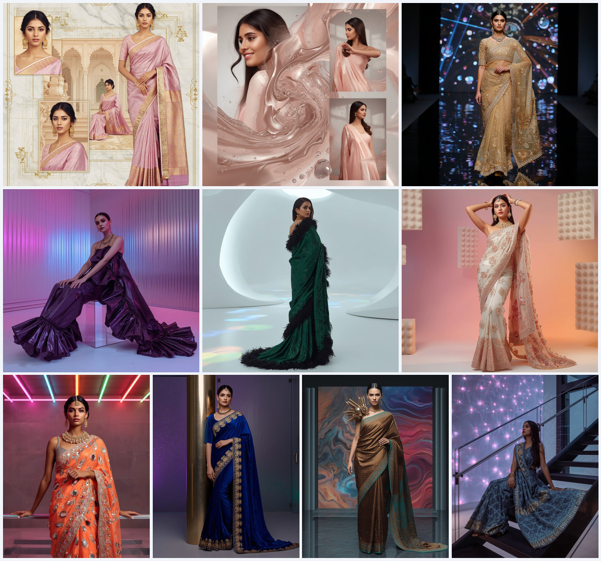 New 10 Vibrant Women's Saree AI Prompts for Festive Celebration Portraits - Main Thumbnail