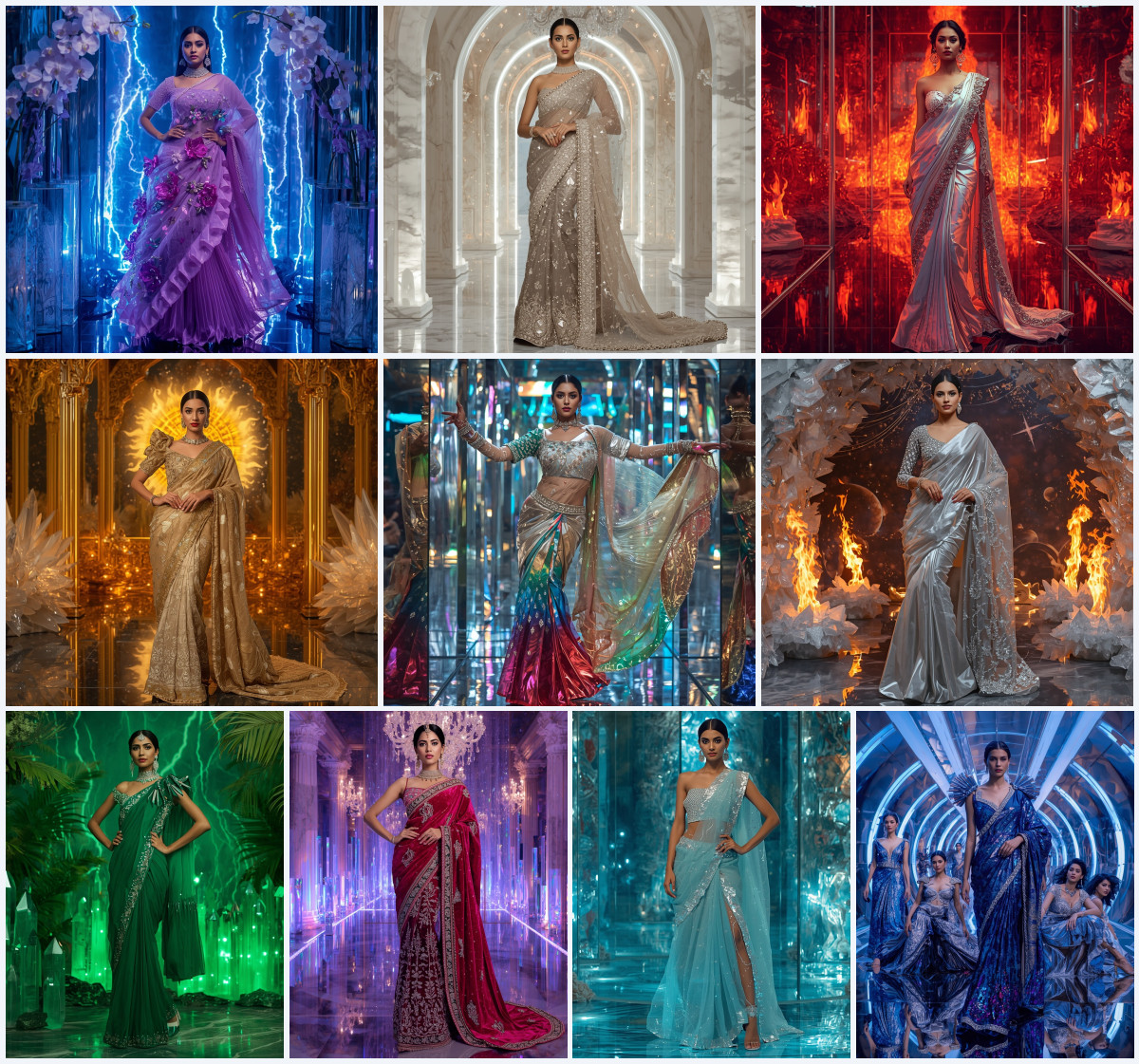 Unlocking 10+ Sequined Halter-Neck Fancy Saree Prompts for Ethereal Beauty
