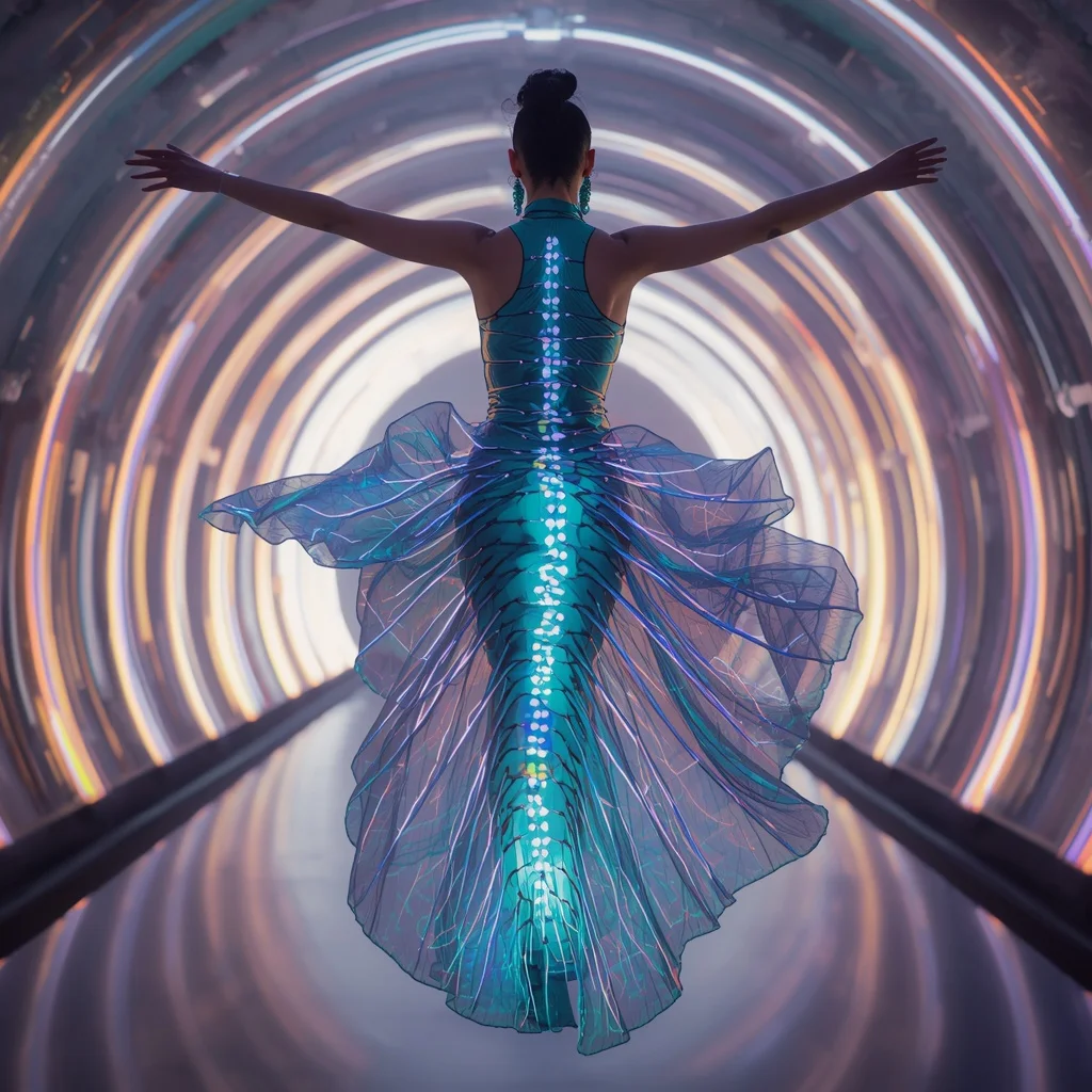 Aurora Plasma Spine Saree with Living Light Corridor System | New Instagram Trend Prompt For Girl