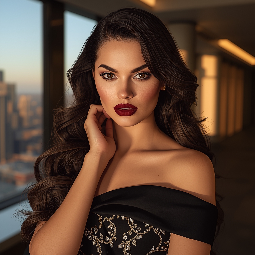 Confident Luxury Heiress in Opulent Penthouse – Bold Attitude Portrait in Realistic 4K HD | Modern Prompts