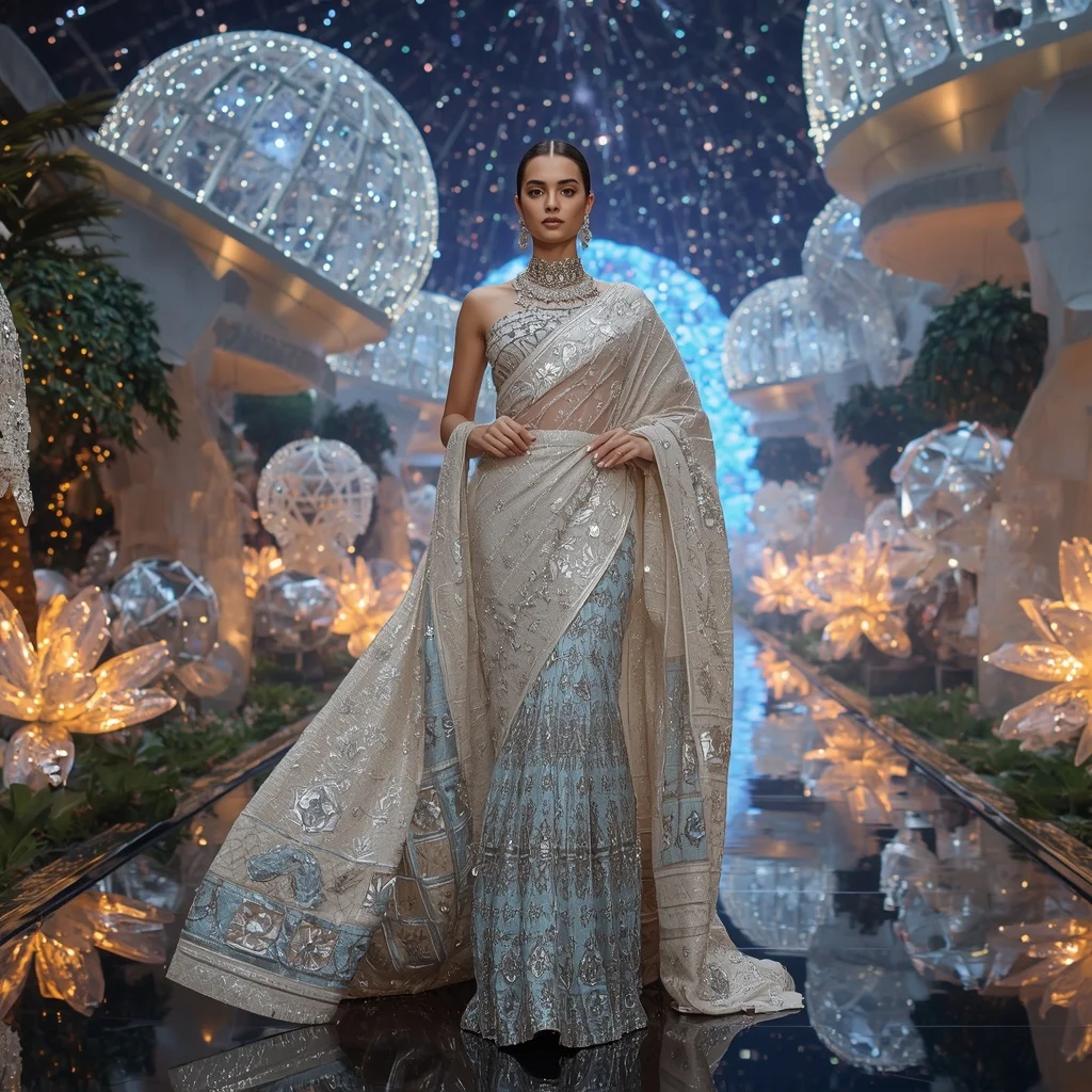 Crystal Dome Garden Saree with Festival Architecture Hypercity | New Instagram Trend Prompt For Girl