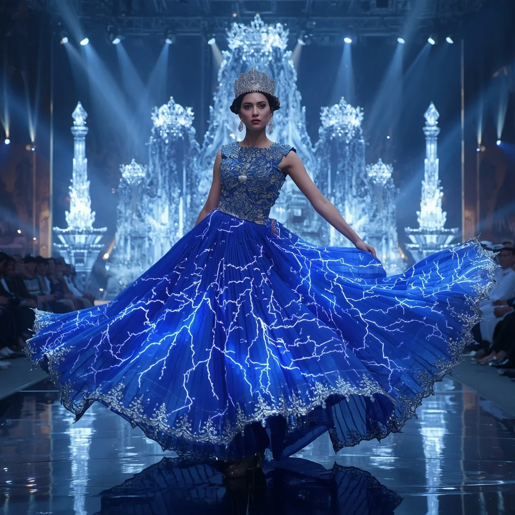 Crystal Lightning Crown Saree with Thunder Festival Megaverse | Ultra Realistic Ai Prompt