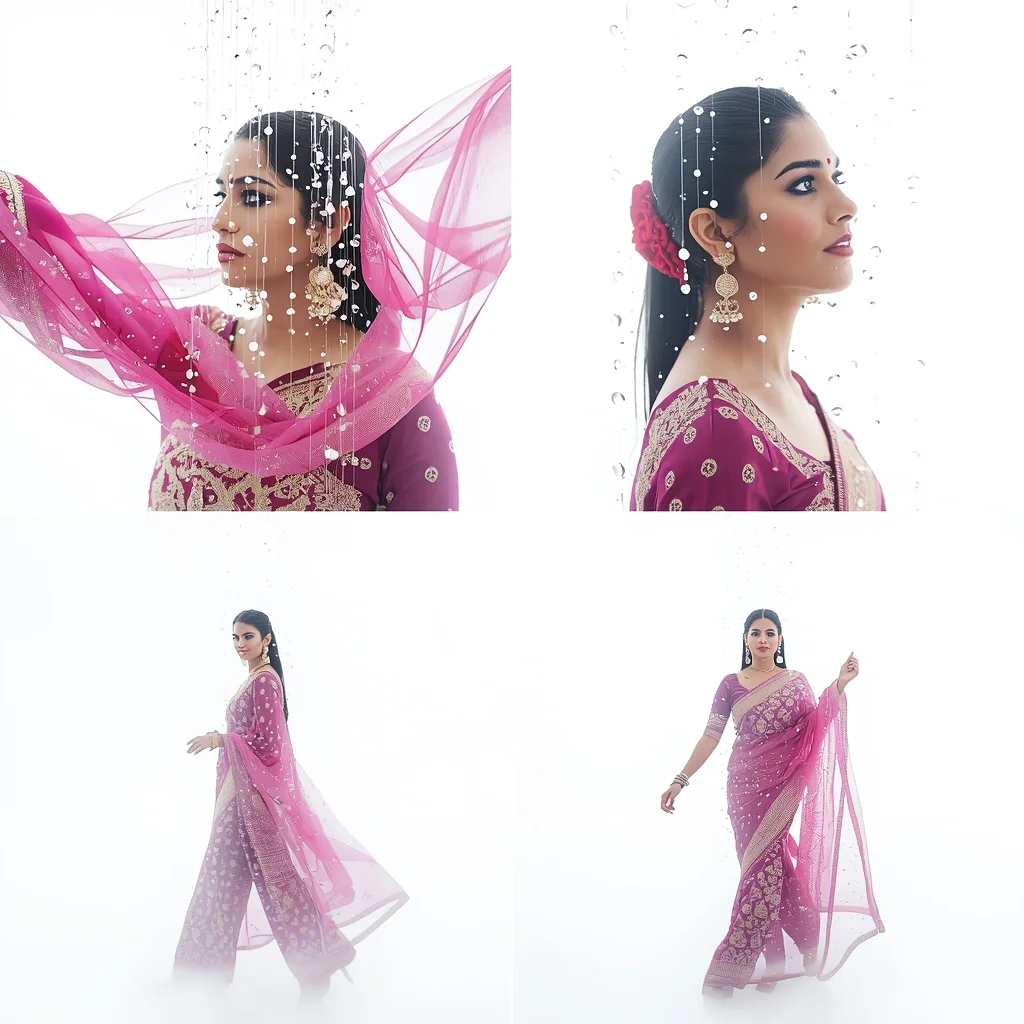 Crystal Rain Cosmic Silk Grid Overexposed Luminous Fashion Art | Trending Prompt In Instagram Reels