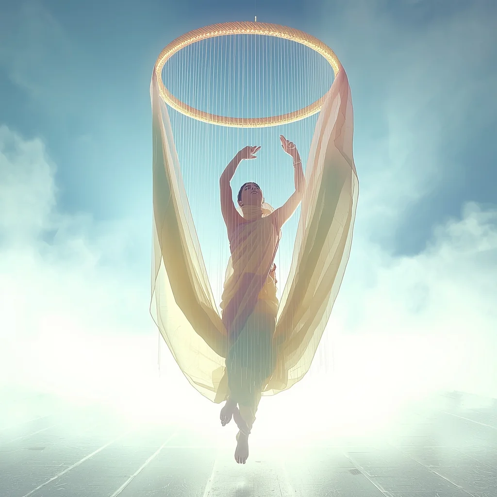 Festival Fancy Saree Micro-Drone Suspended Halo | Stylish Prompt For Girls