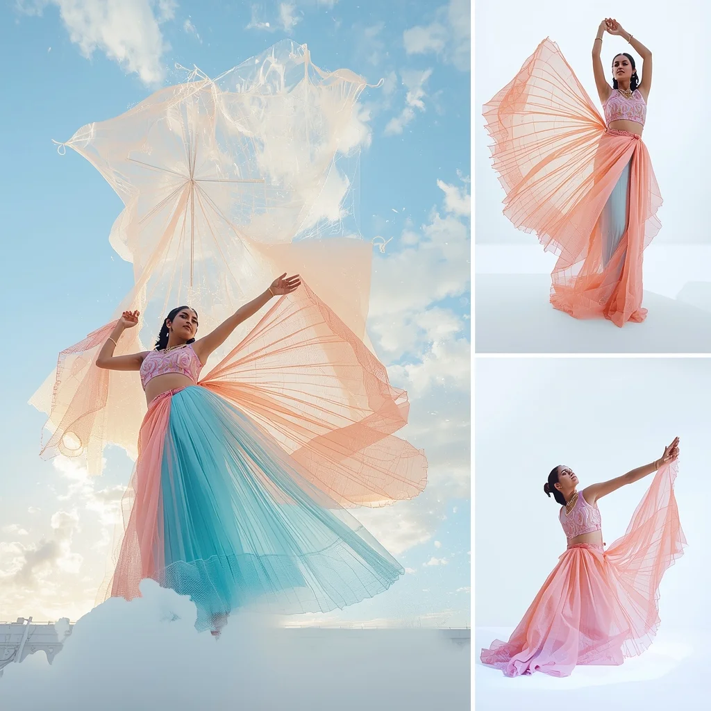 Festival Fancy Saree Solar-Wind Harnessing Kinetic Mesh | Prompt For Traditional Look For Girl