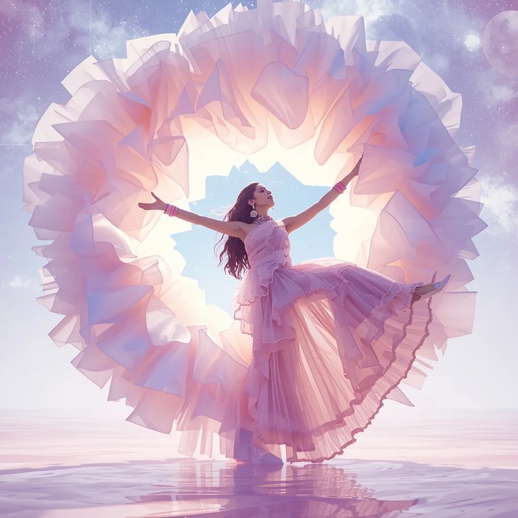 Festive Fancy Saree Metamaterial Invisibility-Edged Tulle | Chatgpt Photo Editing Prompts Trending Girl