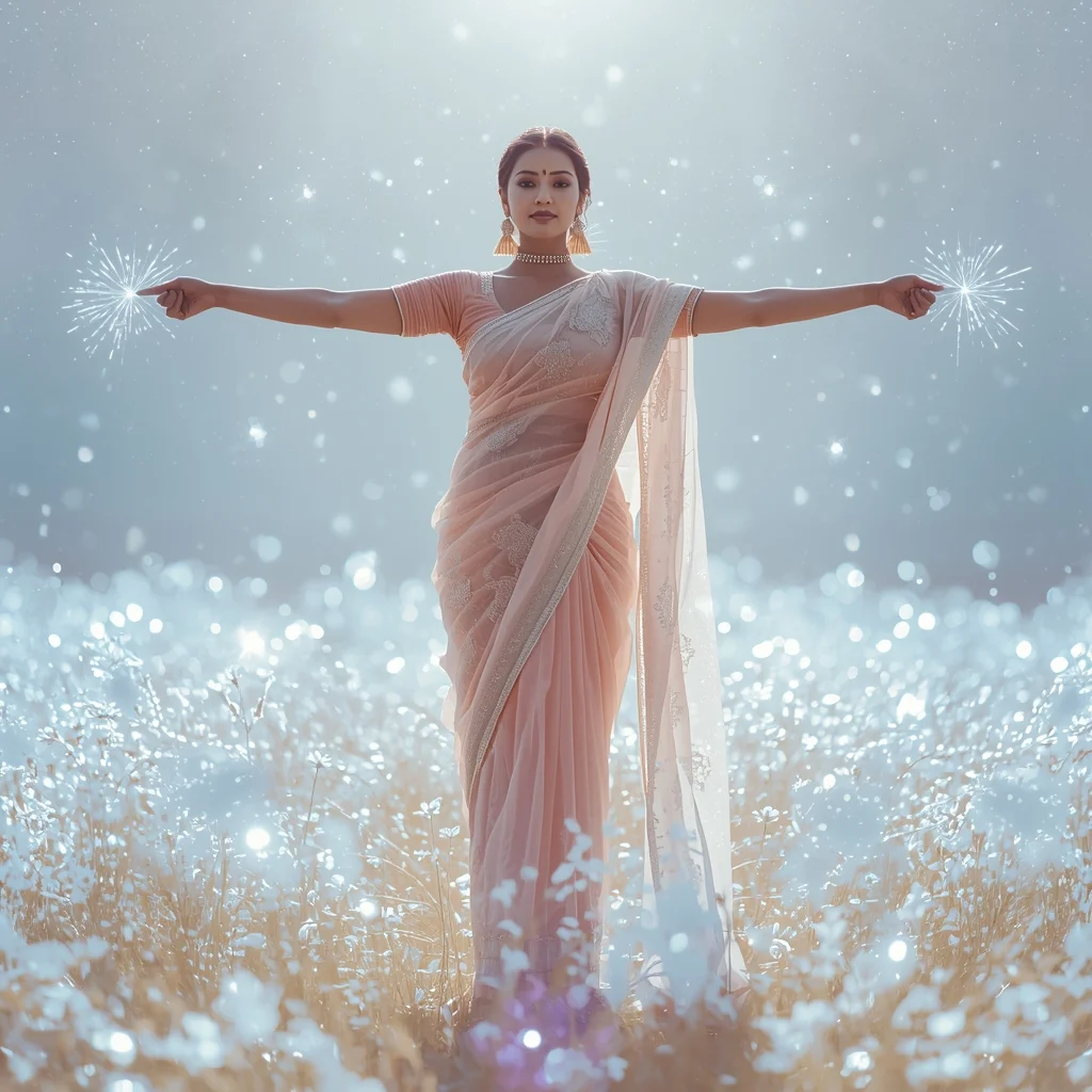 Festive Fancy Saree Piezoelectric Light-Burst Georgette | Saree Prompt For Chatgpt For Girl