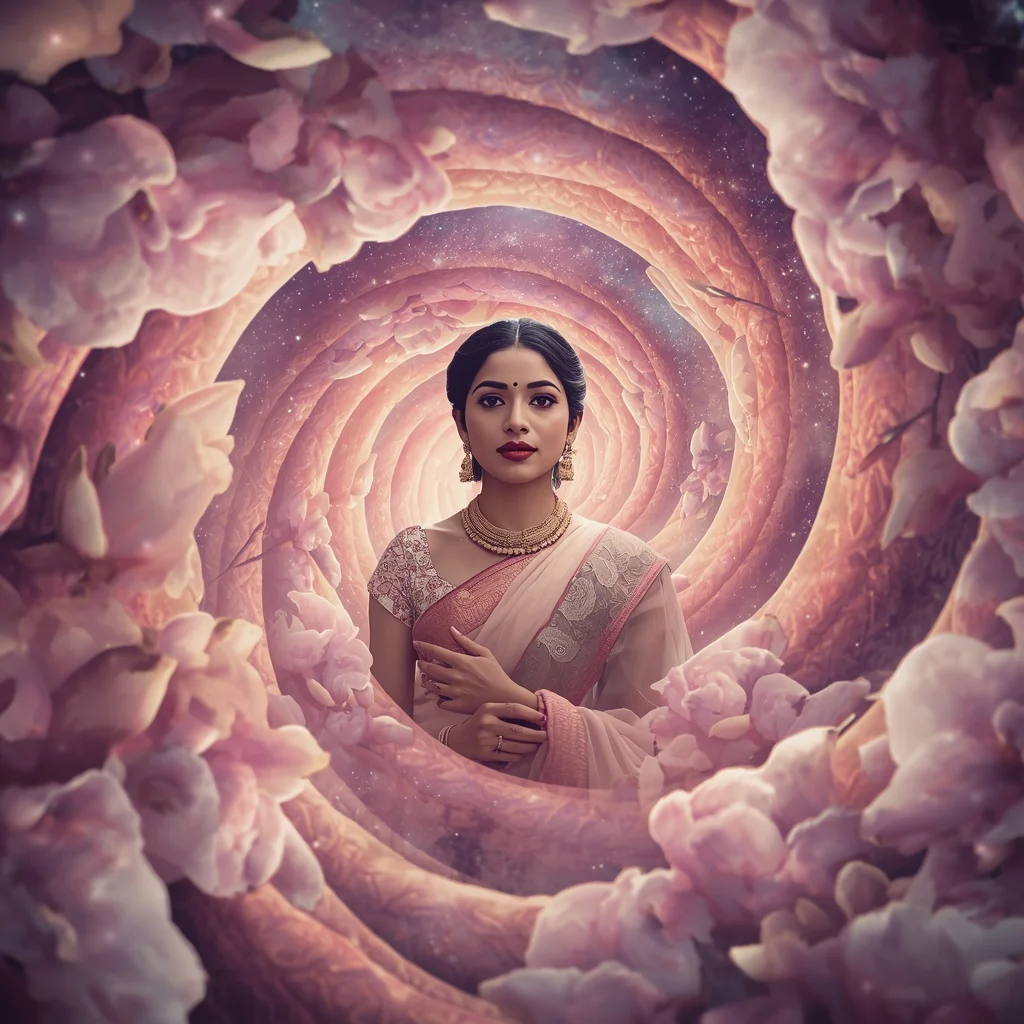 Festive Pastel Saree Aura Spiral Magnolia Galaxy Collage Cinematic | Prompt Trending Girl 2026
