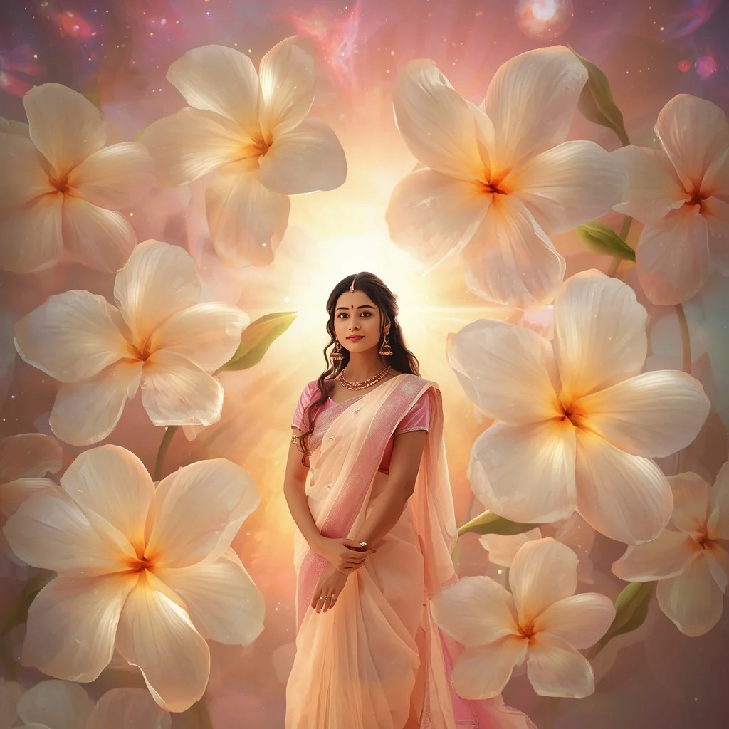 Festive Pastel Saree Light Gardenia Nebula Collage Cinematic | Prompt Seen Girl Photo Editing Chatgpt Aesthetic