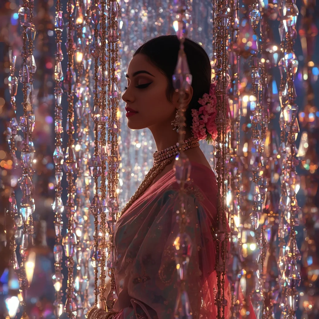 Festive Pastel Saree Prism Reflection Celestial Sanctuary Collage Luxury Cinematic | Trending Prompt In Instagram Ai Photo Girls