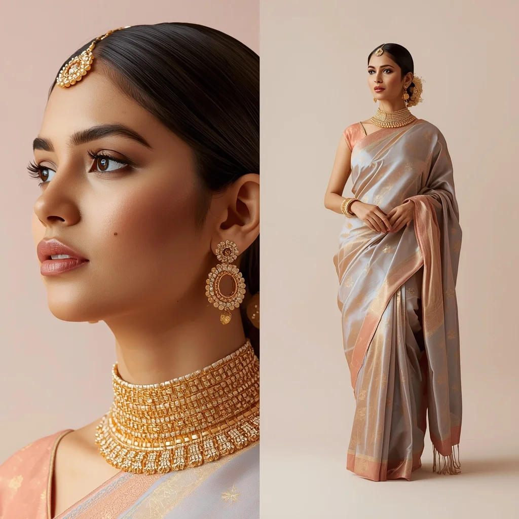 Festive Pastel Saree Ultimate Self-Aware Existence Collage | Final Absolute Awareness Premium Prompt | Cinematic Saree Ai Prompt