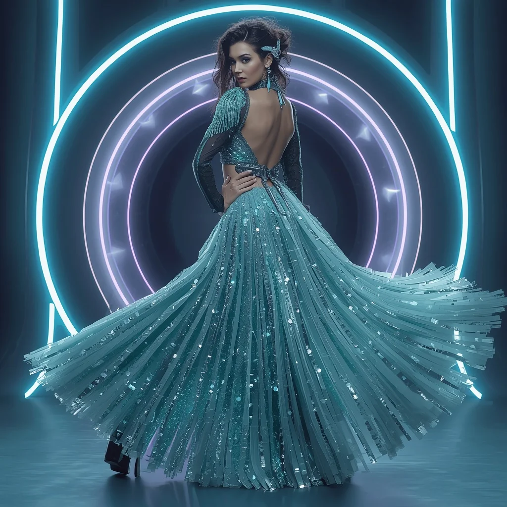 Frozen Aurora Ice Singularity Apex Armor Saree with Floating Orbital Storm Ring Matrix Nexus Collapse Core | Image Prompt