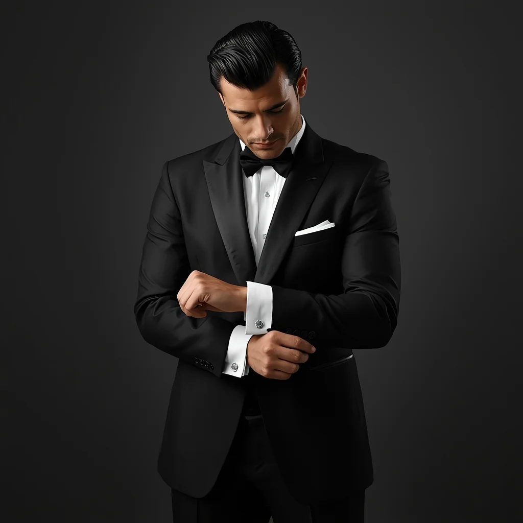 Full Body Cufflink Fix Stand Pose with Classic Groomed Perfection | 3d Animation Ai Prompt