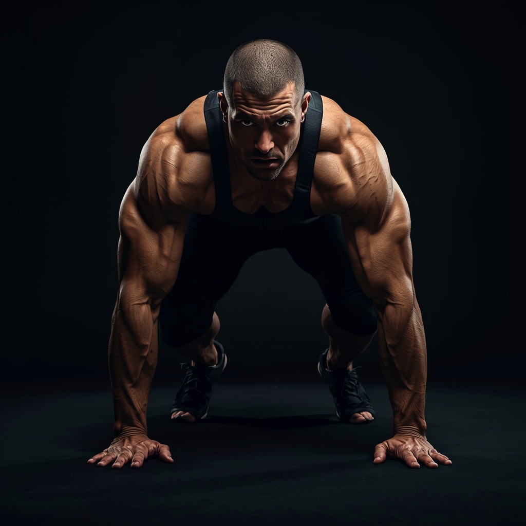 Full Body Double Foot Plant Brace Pose with Impact Resistance | Instagram Influencer Ai Prompt