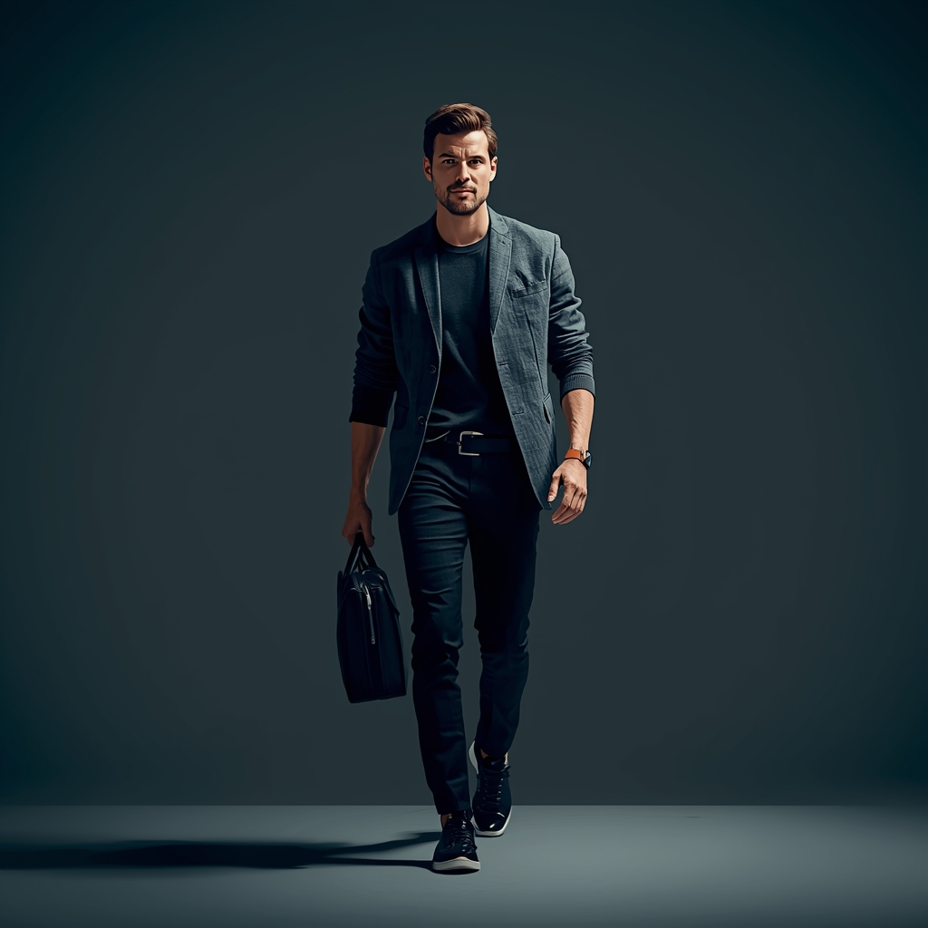 Full Body Walk Exit Fade Pose with Cinematic Masculine Ending