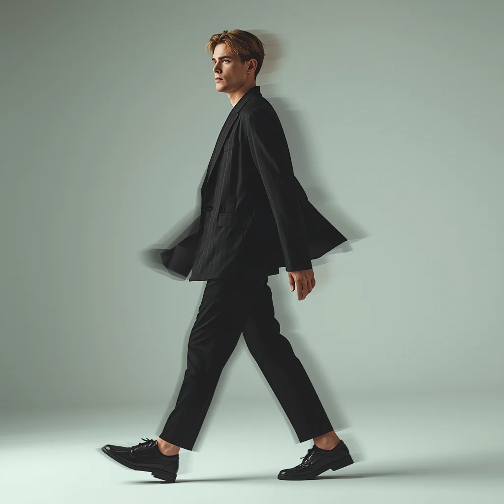 Full Body Walking Past Camera Pose with Cinematic Masculine Motion Blur Feel | Nano Banana Prompt