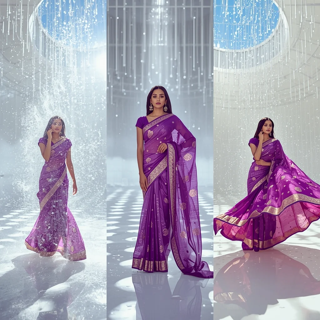 Grid Breakdown Crystal Rain Triptych Bright Luminous Light Fusion | New Ai Prompt Girl