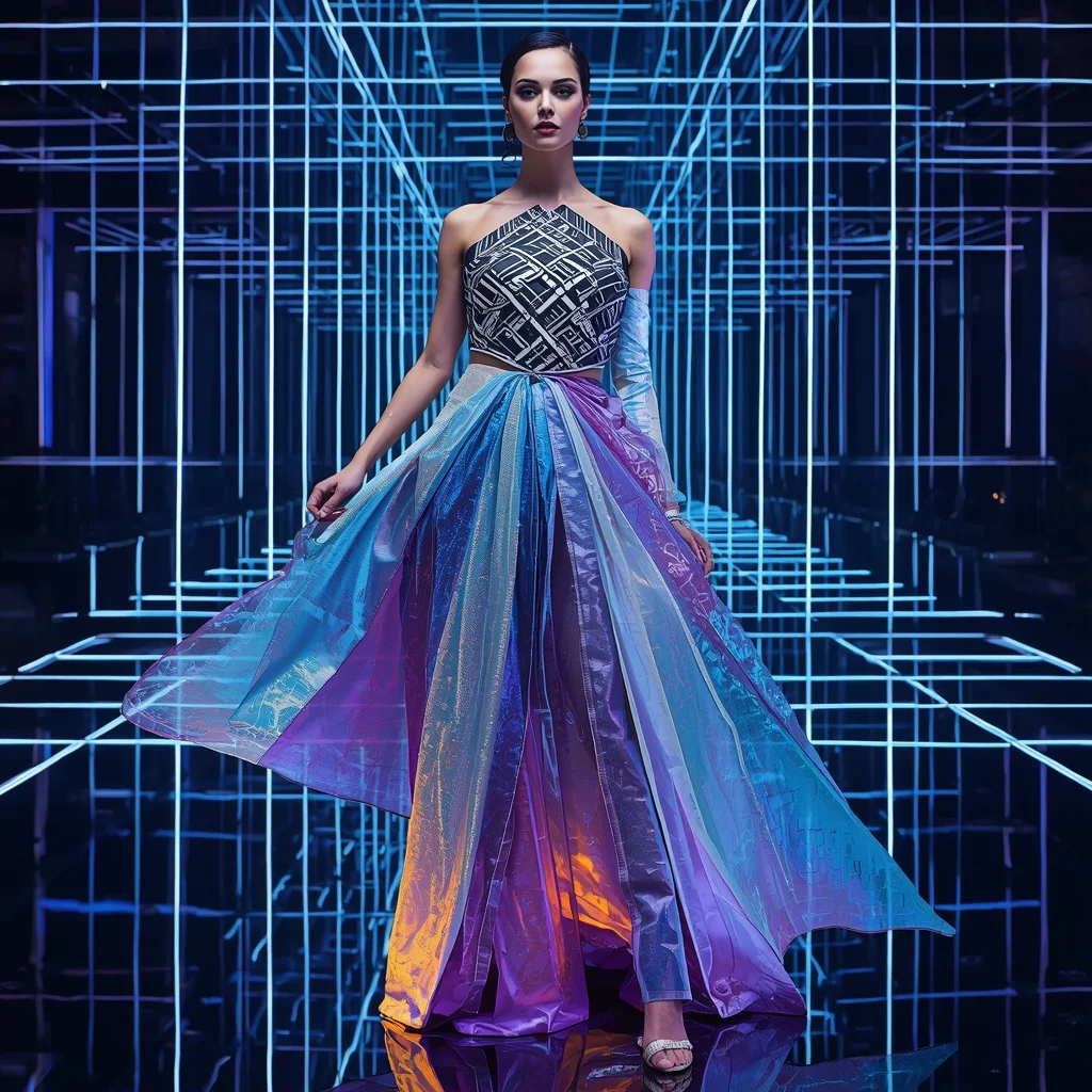 Infinity Prism Saree with Recursive Light Geometry | Best Ai Prompt 2026