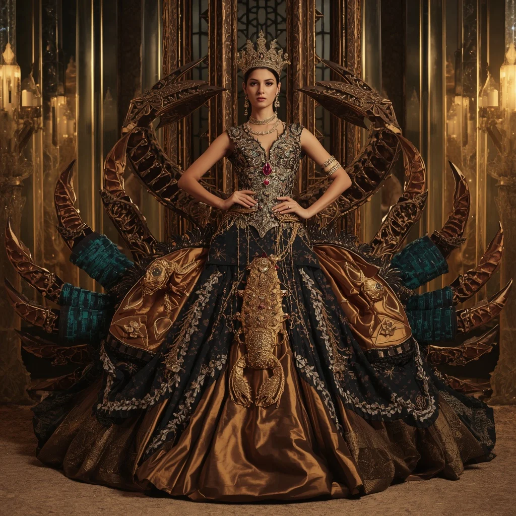 Metallic Royal Scorpion Queen Saree with Desert Crystal Empire | Best Ai Prompt 2026