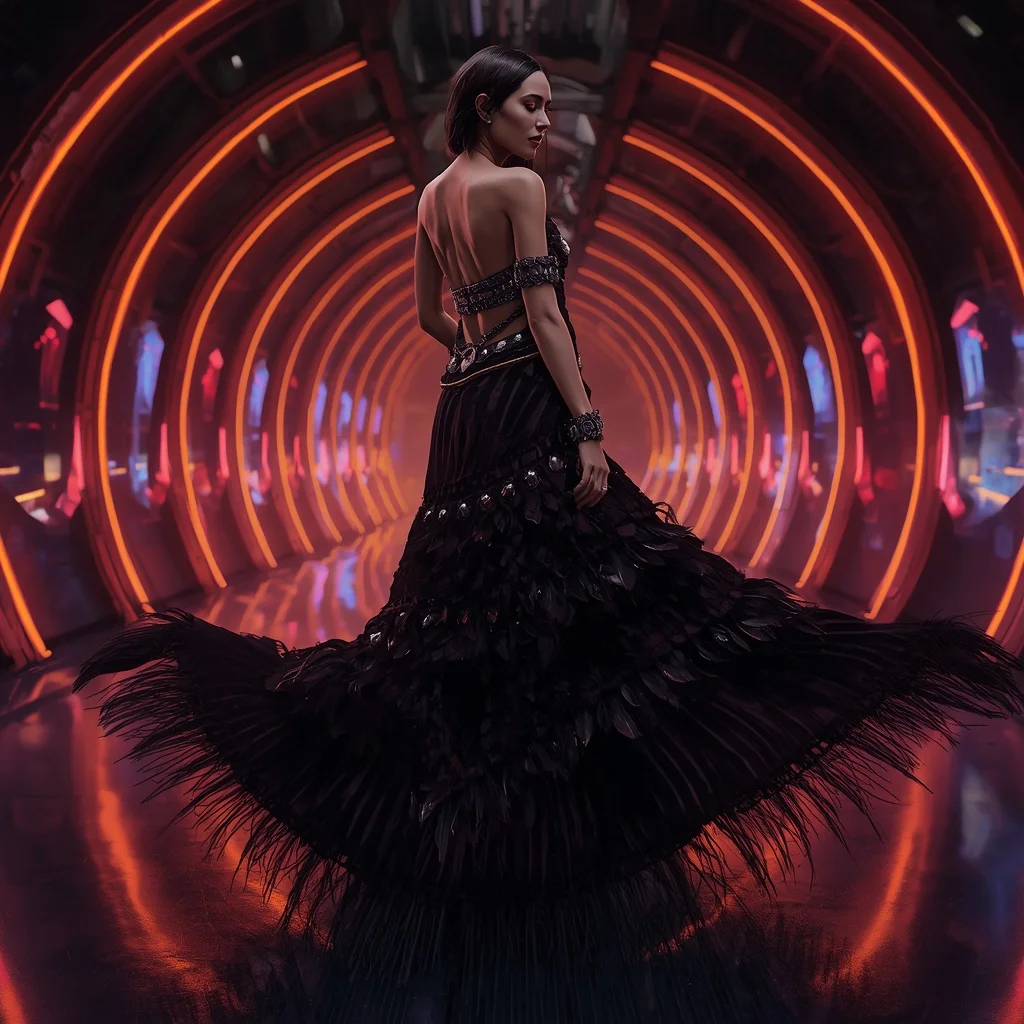 Midnight Volcanic Abyss Core Armor Saree with Holographic Plasma Engine Rift Corridor Singularity Reactor | 4k Ai Prompt