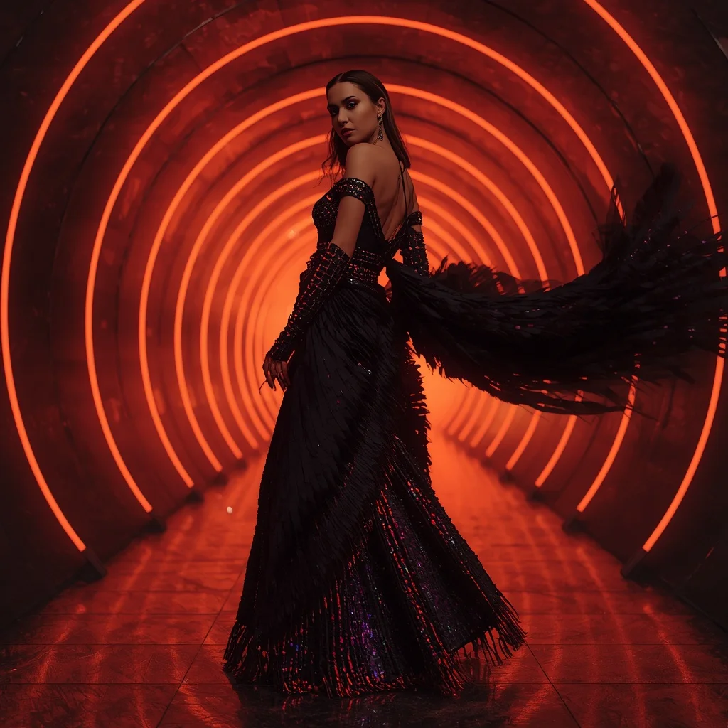 Midnight Volcanic Abyss Singularity Armor Saree with Holographic Plasma Engine Rift Corridor Core System | Prompt For Traditional Look For Girl