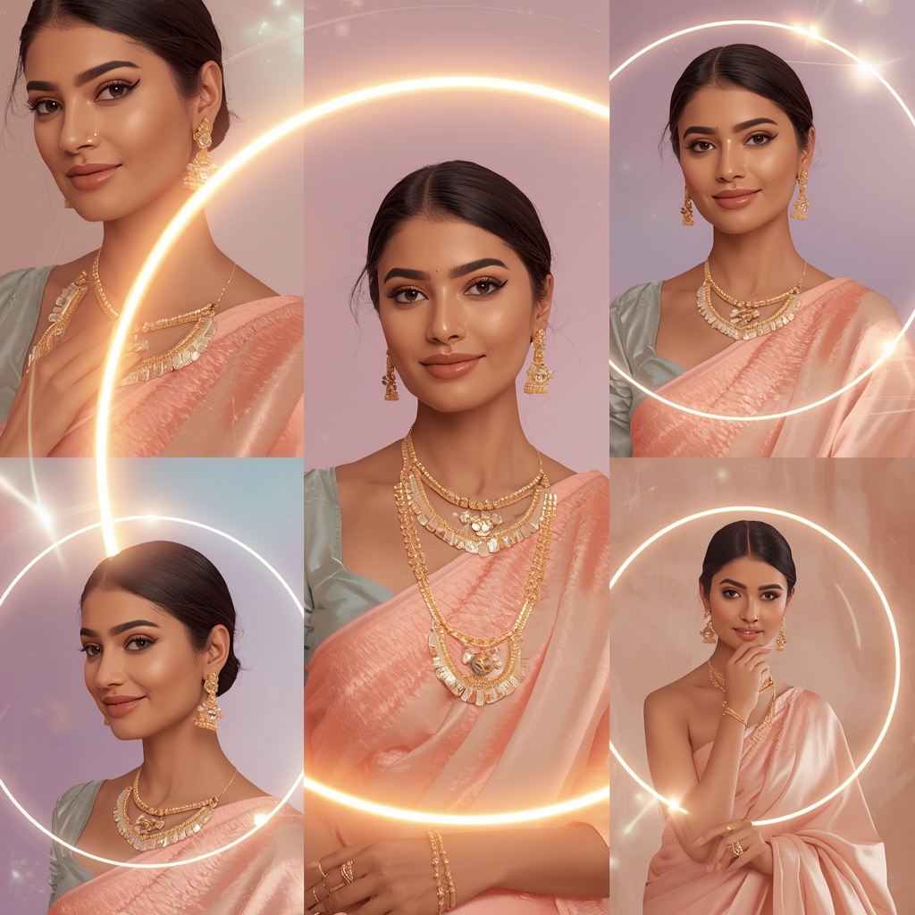 Orbital Pulse Halo Drift Pastel Saree Indian Woman Luxury Composition | Aesthetic Saree Ai Prompt