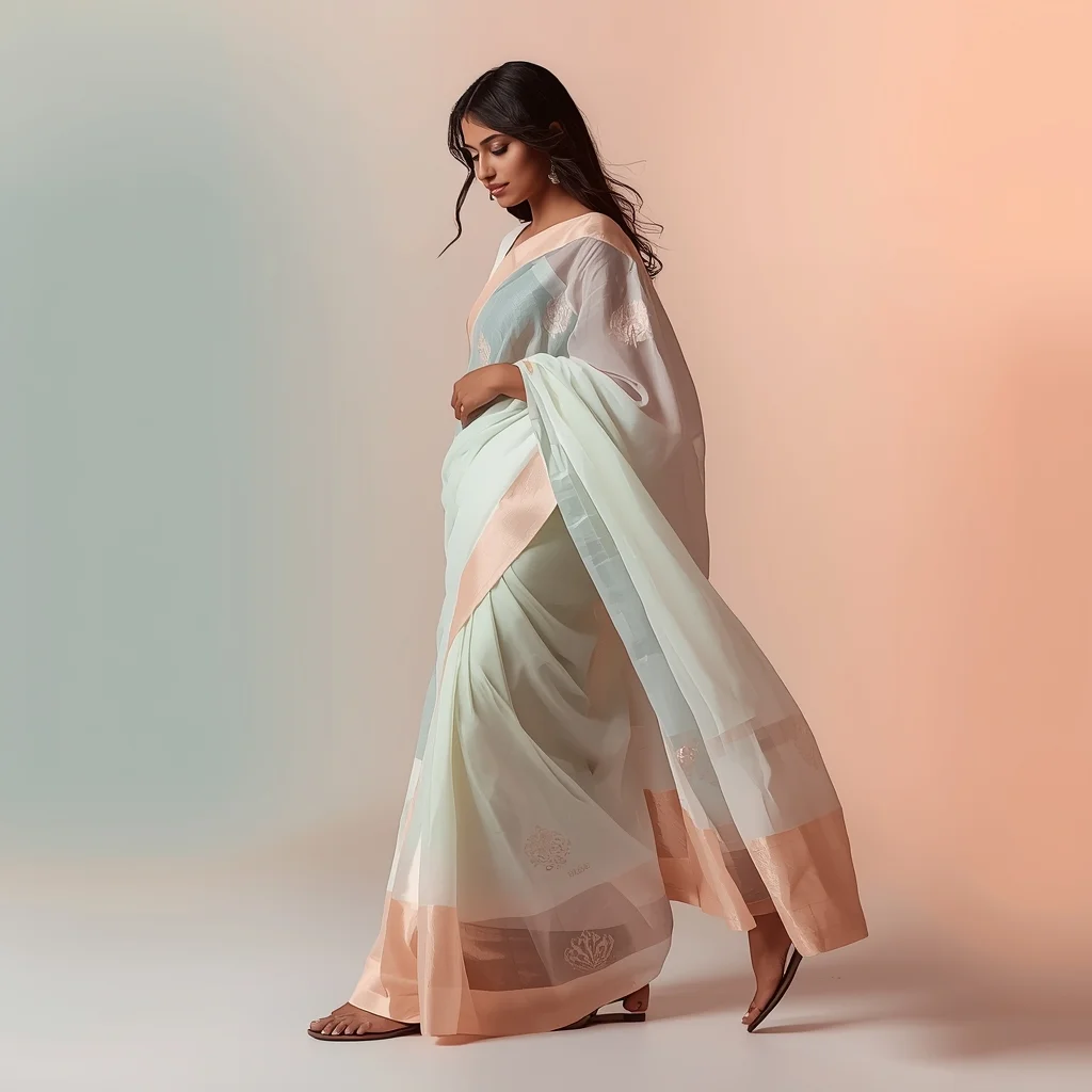 Pastel Indian Girl Calm Side Walk Down Look Pose | Face Ai Prompt