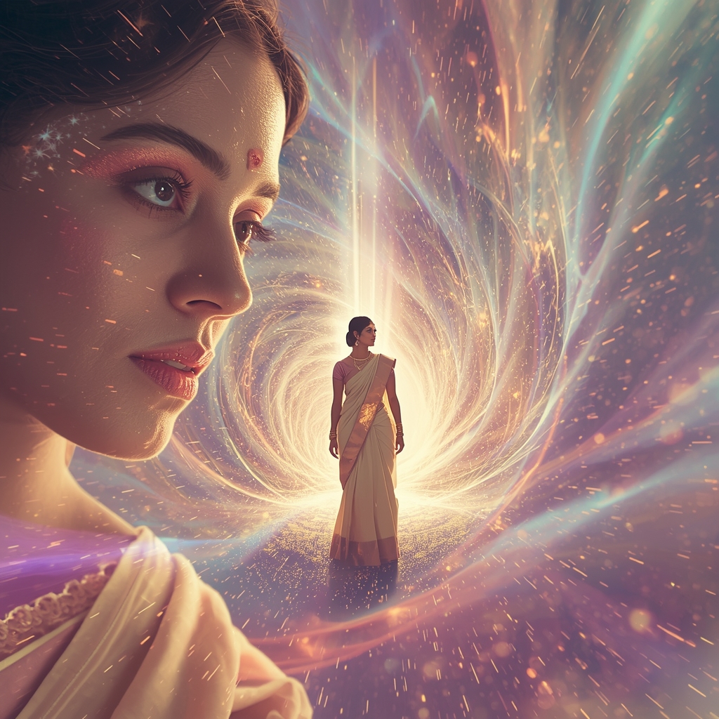 Pastel Saree Hyper Stellar Light Implosion Gravity Core Cinematic Viral Prompt | Bridal Saree Ai Prompt For Instagram Reel