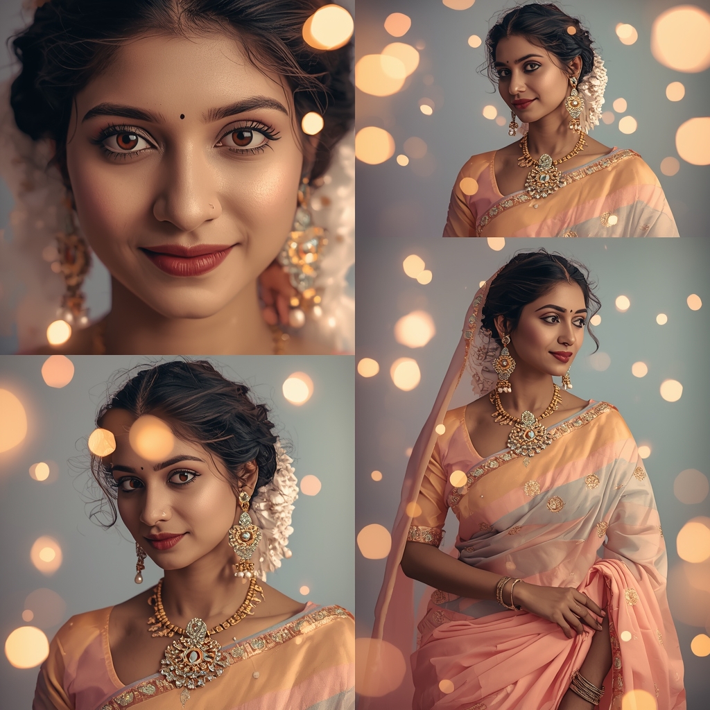 Premium Luxury Pastel Saree Firefly Swarm Glow - | Image Prompt | Saree Prompt Copy Paste