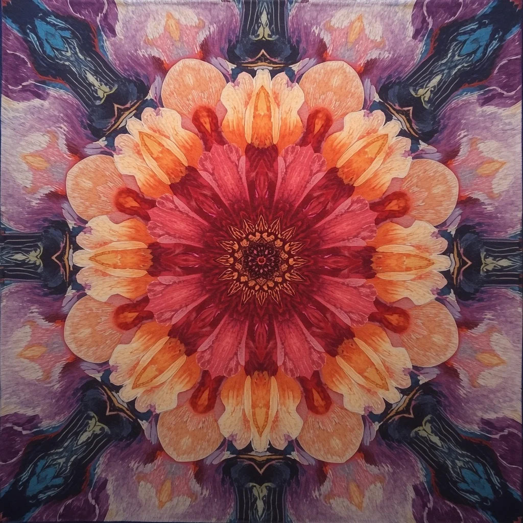 Quantum Bloom Fabric Saree with Expanding Energy Flowers | Lighting Ai Prompt