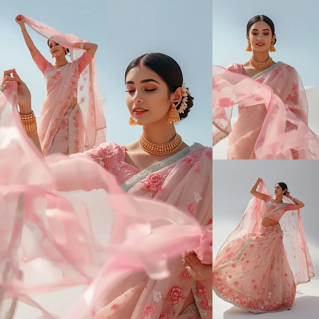 Sheer Organza Waves With Complex Designer Festive Saree | Prompt Trending Girl 2026