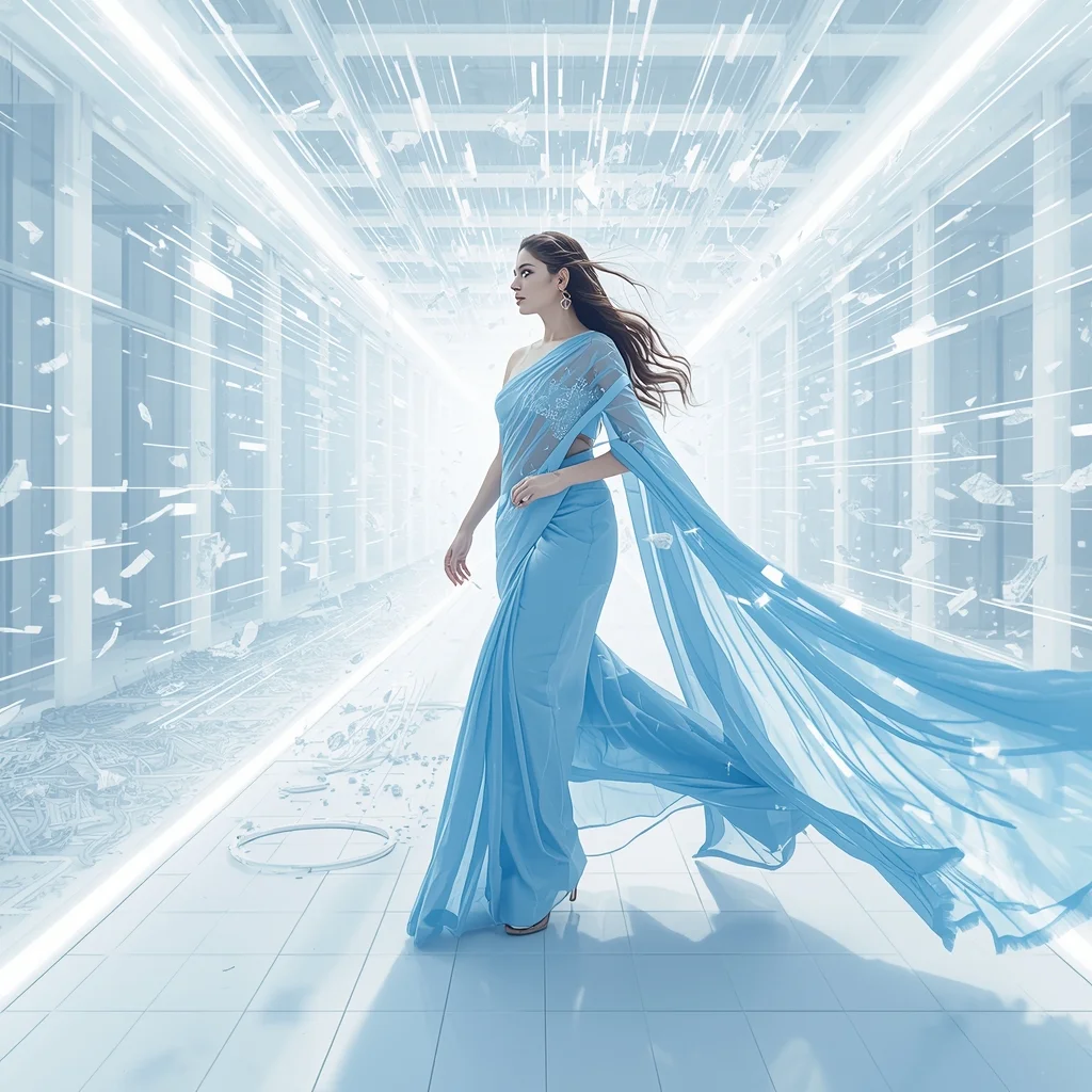 Sunlit Magnetic Energy Grid Breakdown Storyboard Ethereal Flow Vogue | New Prompt Girl Ai Photo