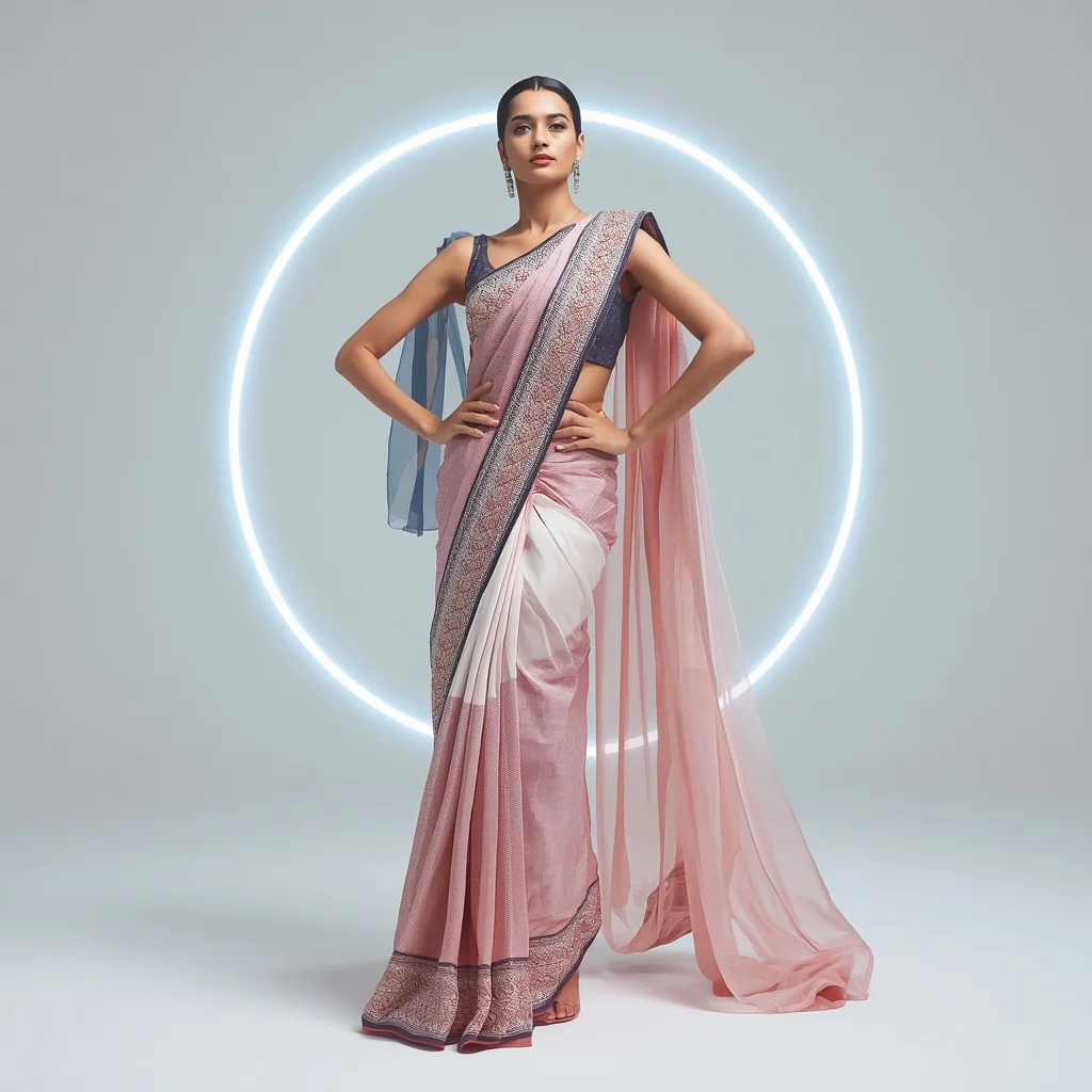 Supreme Infinity Diamond Saree – Ultimate Experimental Festival Saree with Impossible Editorial Pose and Infinite Diamond Universe Background | Best Ai Prompt 2026