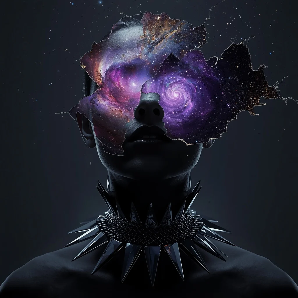 The Shattered Nebula Portrait of an Interdimensional Traveler | Retro Style Prompt For Gemini Copy And Paste