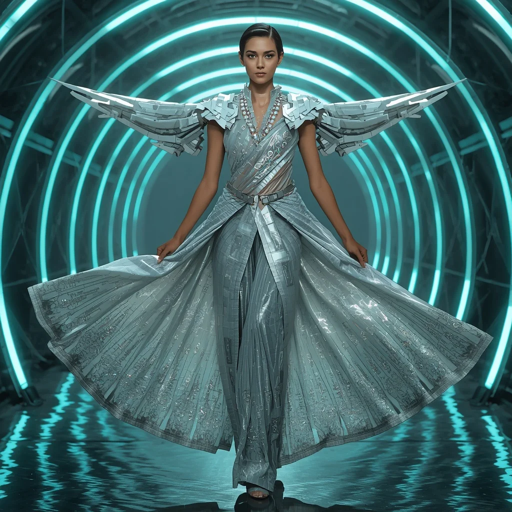 Titanium Nebula Fragment Apex Quantum Armor Saree with Floating Arc Hypermatrix Corridor Nexus Grid Collapse System | New Design Ai Prompt