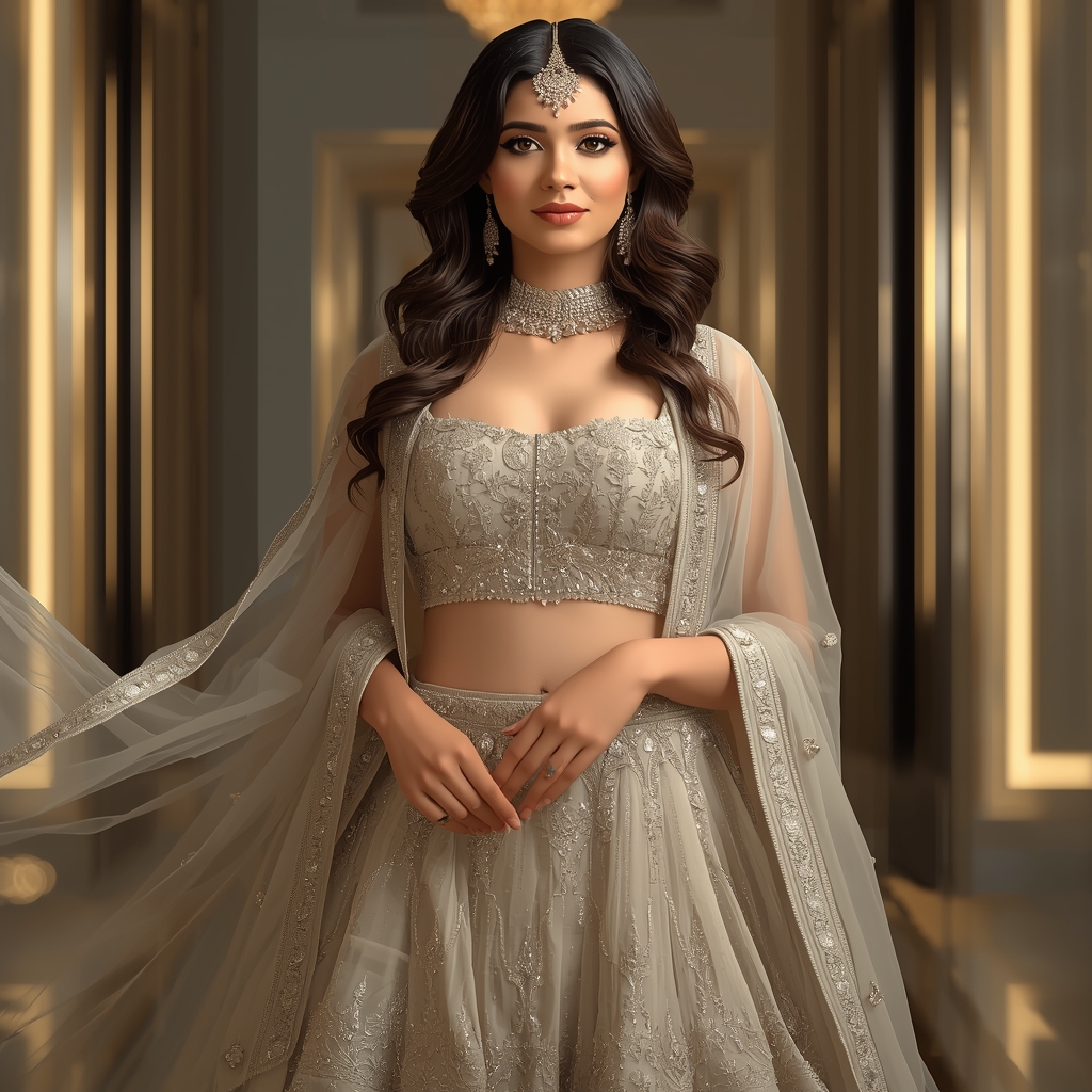 Ultra HD Bridal Indo Western Reception Look Heavy Designer Outfit Modern Indian Bride Viral Pose | Saree Pose Ai Prompt For Image Generation
