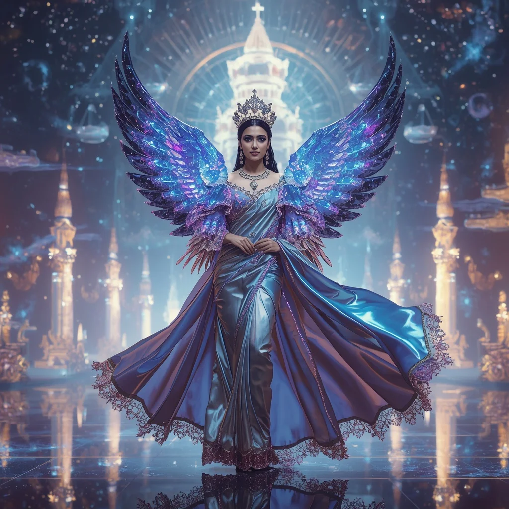 Ultra Luxury Crystal Infinity Crown Cathedral Saree with Eternal Cosmic Royal Empire | Ai Prompt For Instagram