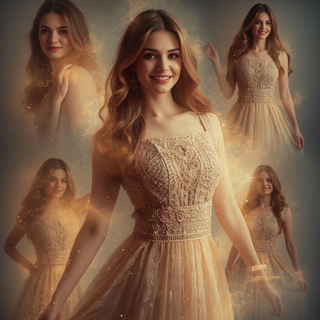 Western Dress Glow Dust Motion Collage Dream Fashion Cinematic | Instagram Profile Pic Ai Prompt