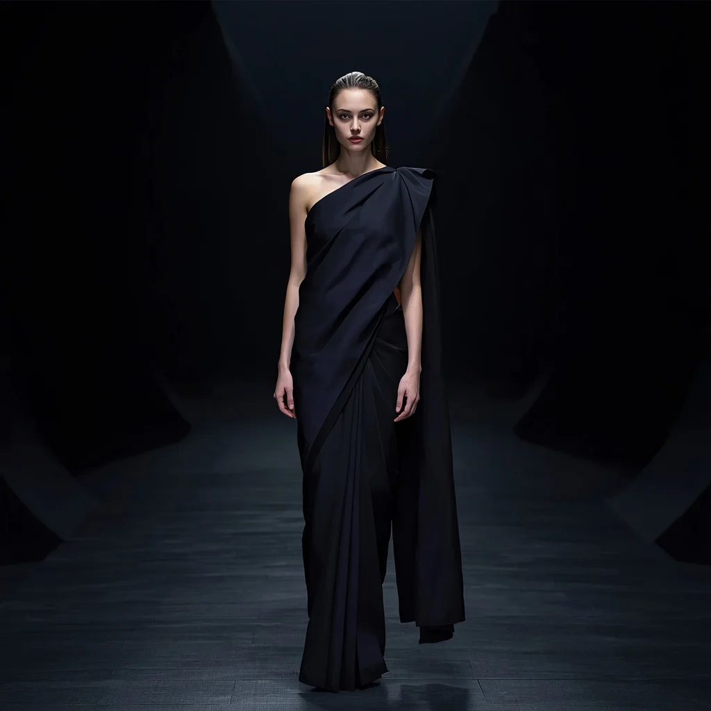 Zero Light Absorption Saree with Dark Energy Void Hall | Pre Wedding Ai Prompt